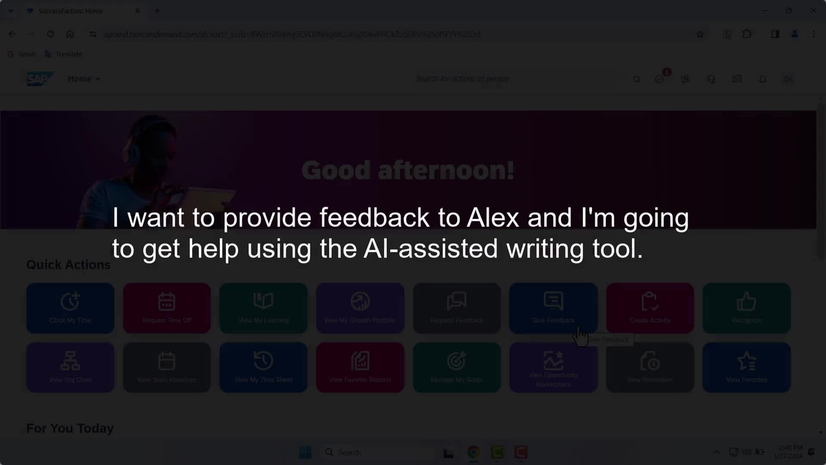 SAP Video - AI-Assisted Writing for Continuous Feedback