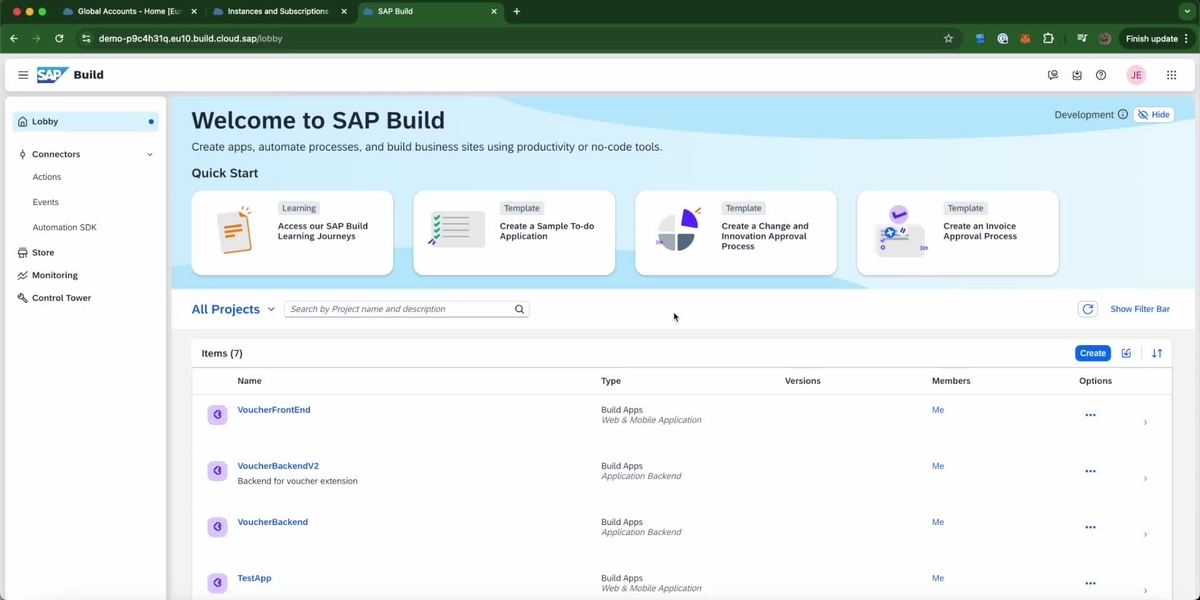 SAP Video - SAP Build Apps - Voucher Backend