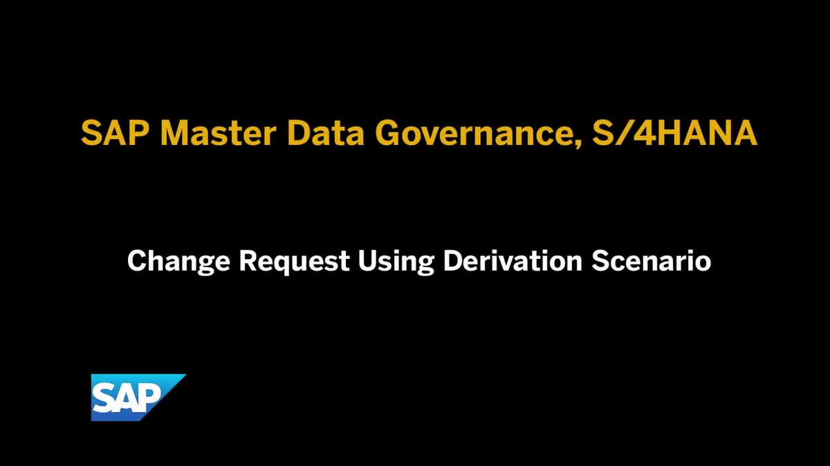 SAP Video - SAP Master Data Governance – Change Request Using ...