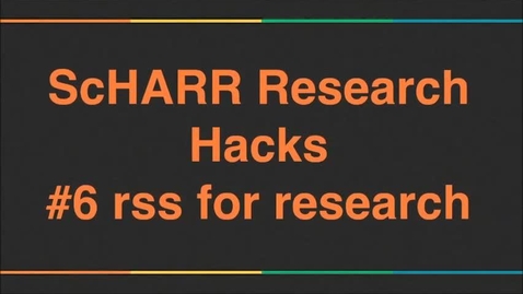 Thumbnail for ScHARR Research Hacks #6 rss for research
