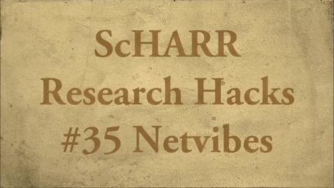 Thumbnail for entry ScHARR Research Hacks #35 Netvibes