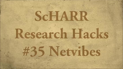 Thumbnail for ScHARR Research Hacks #35 Netvibes