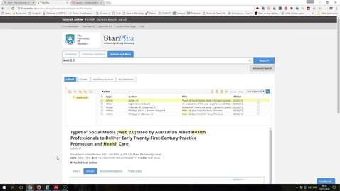 Thumbnail for entry Exporting references from StarPlus e-shelf to Mendeley