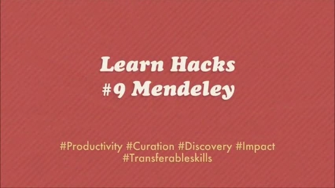 Thumbnail for ScHARR Learn Hacks #9 Mendeley
