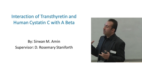 Thumbnail for A beta Interaction with Transthyretin and Human cystatin C