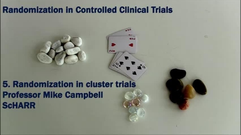 Thumbnail for entry Randomization in Cluster Trials