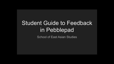 Thumbnail for Student Guide to Feedback in Pebblepad