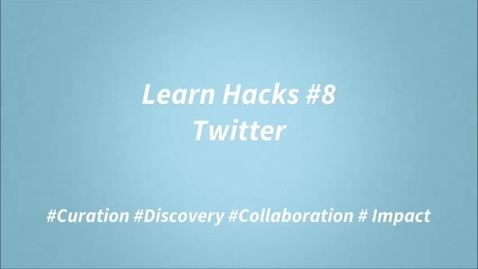 Thumbnail for entry ScHARR Learn Hacks #8 Twitter