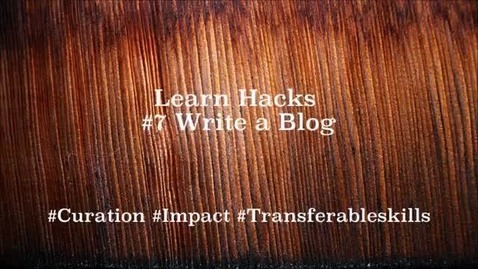 Thumbnail for entry ScHARR Learn Hacks #7 Write a blog