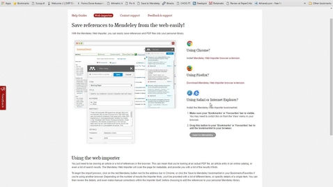 Thumbnail for Mendeley Masterclass #10 - Using the Web Importer