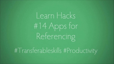 Thumbnail for entry ScHARR Learn Hacks #14 Apps for referencing