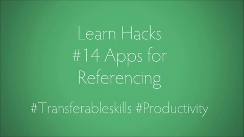 Thumbnail for ScHARR Learn Hacks #14 Apps for referencing