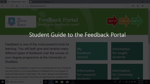 Thumbnail for entry Student Guide to the Feedback Portal