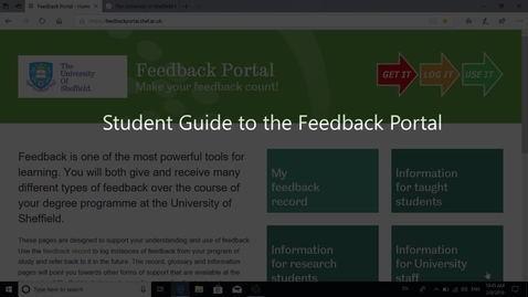 Thumbnail for Student Guide to the Feedback Portal