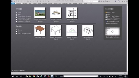Thumbnail for 2018 Revit Exercise 1 Video 1 