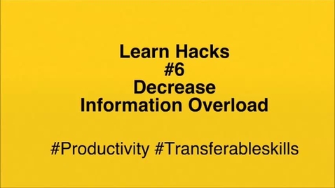 Thumbnail for ScHARR Learn Hacks #6 Information Overload