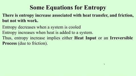 Thumbnail for entry 11d Some equations for entropy