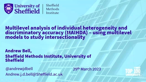 Thumbnail for entry Multilevel Modelling of Intersectionality