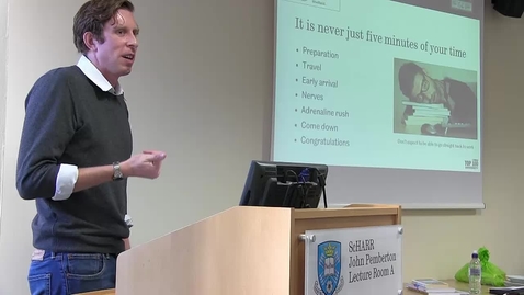 Thumbnail for Dr John Holmes - In at the deep end:  Lessons learned from a crash course in public and policy engagement