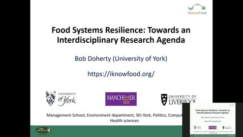 Thumbnail for Food Systems Resilience (29/11/17) WRDTP: All Pathways