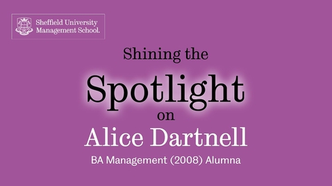 Thumbnail for In the Spotlight with 2008 alumna Alice Dartnell - Coach, Trainer, Author, Entrepreneur