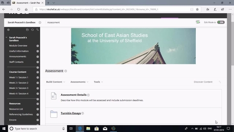 Thumbnail for Setting the Entry Point for a Blackboard Course