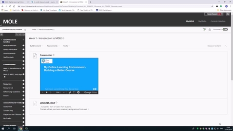 Thumbnail for Organising Content in Blackboard