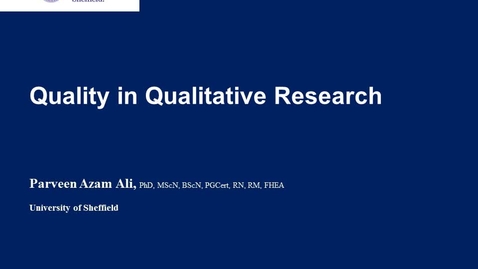 Thumbnail for Quality in Qualitative Research