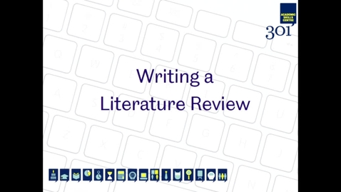 Thumbnail for entry Writing a Literature Review