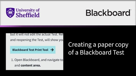 Thumbnail for entry Creating a paper copy of a Blackboard Test