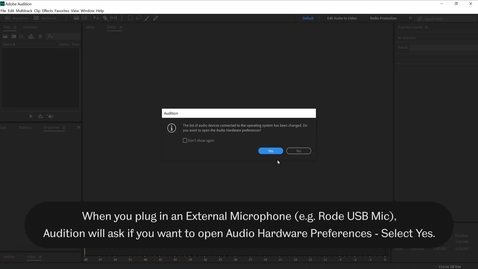 Thumbnail for Setting an External Microphone in Adobe Audition