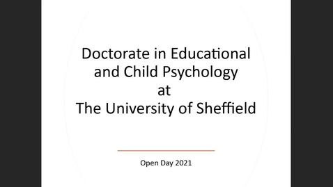 Thumbnail for DEdCPsy Open day 01/10/2021
