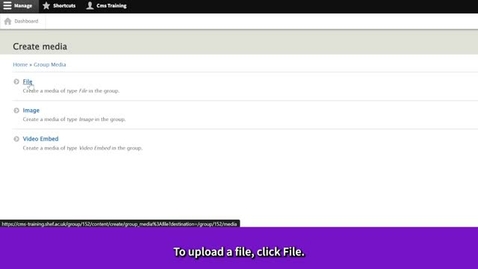 Thumbnail for CMS Training | Introduction to the CMS | The Media library | Uploading files