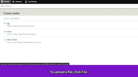 Thumbnail for entry CMS Training | Introduction to the CMS | The Media library | Uploading files
