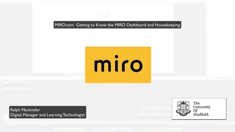 Thumbnail for MIRO Guidance Video 2 - Getting to Know the MIRO Dashboard