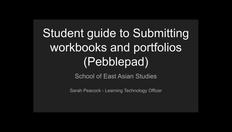 Go to Student Guide to Submitting Portfolios and Workbooks using Pebblepad with duration: 3 minutes, 7 seconds