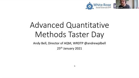Thumbnail for entry Taster Day 2022; Andy Bell Intro (25/01/2022) WDRTP: AQM