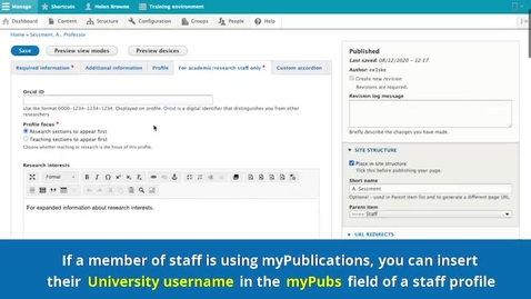 Thumbnail for New CMS Training  | MyPubs