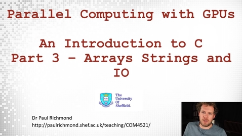 Thumbnail for Lecture 02 - Part 03 - Arrays Strings and IO