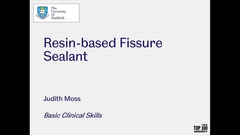Thumbnail for Resin-based Fissure Sealant Demonstration
