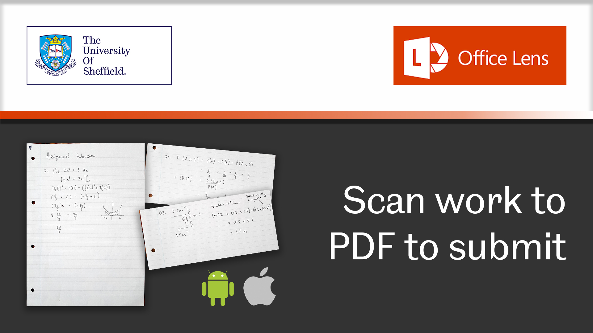 Creating A Pdf Of Handwritten Work With Microsoft Office Lens Android Ios The University Of Sheffield Kaltura Digital Media Hub
