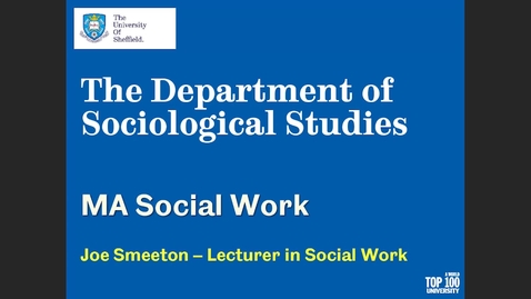 Thumbnail for entry MA Social Work information session