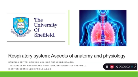 Thumbnail for entry The Respiratory System: Aspects of anatomy and physiology