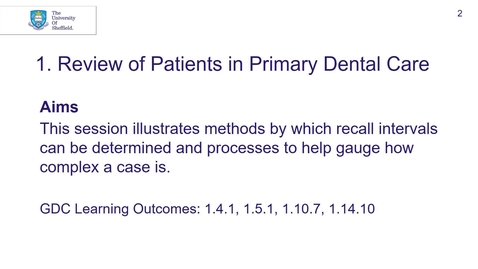 Thumbnail for entry 4th BDS DPU 1 Review of Patients in Primary Dental Care - Quiz