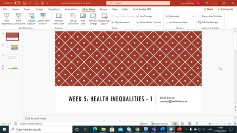 Thumbnail for SCS3028 Sociology of Health &amp; Illness: video explanation for voice over in Powerpoint