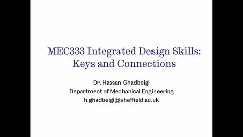 Thumbnail for MEC 333- Keys and Connections