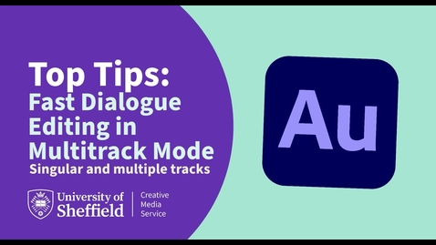 Thumbnail for Fast Dialogue Editing in Adobe Audition