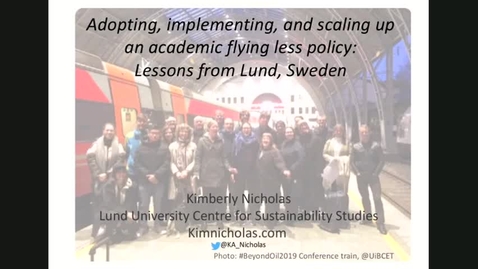 Thumbnail for 6. Kimberly Nicholas Academic Flying Less Policy