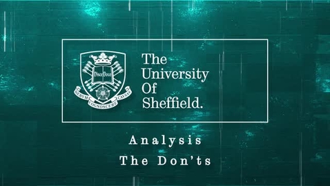 Thumbnail for Analysis: Part Five; The Don’ts