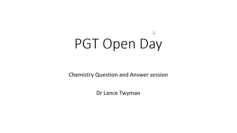 Thumbnail for entry Chemistry - Postgraduate Open Day 2021